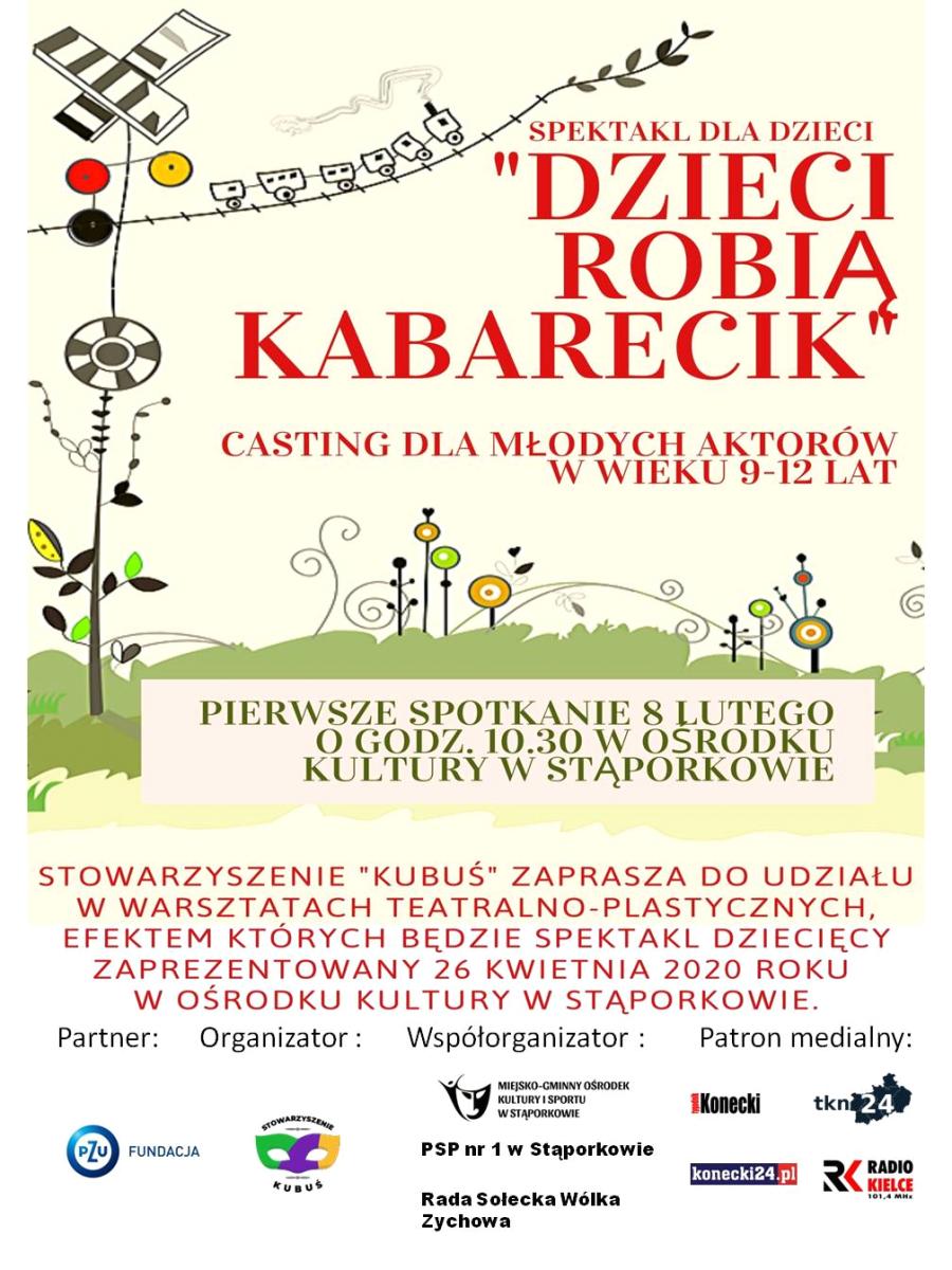 Casting dla młodych aktorów w Stąporkowie. Potem spektakl
