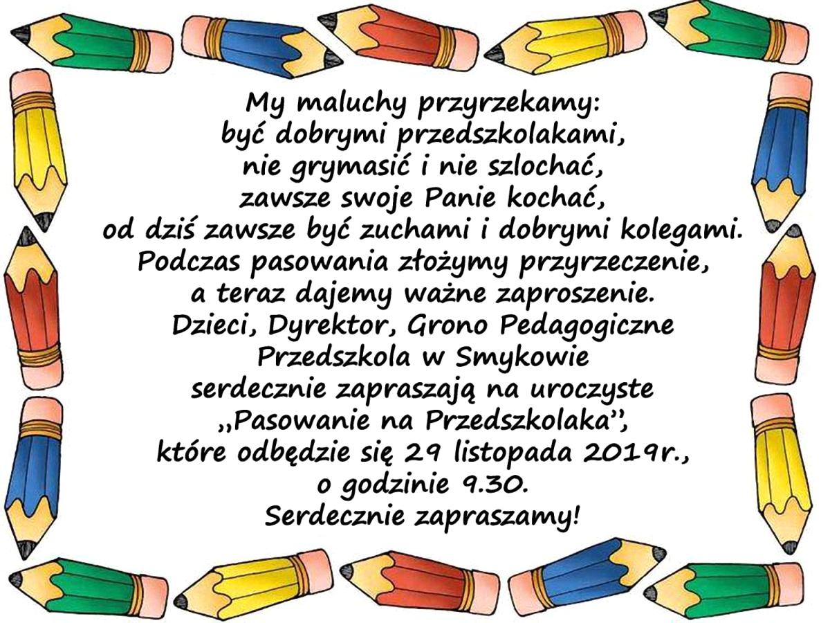 „Pasowanie na Przedszkolaka” w Smykowie
