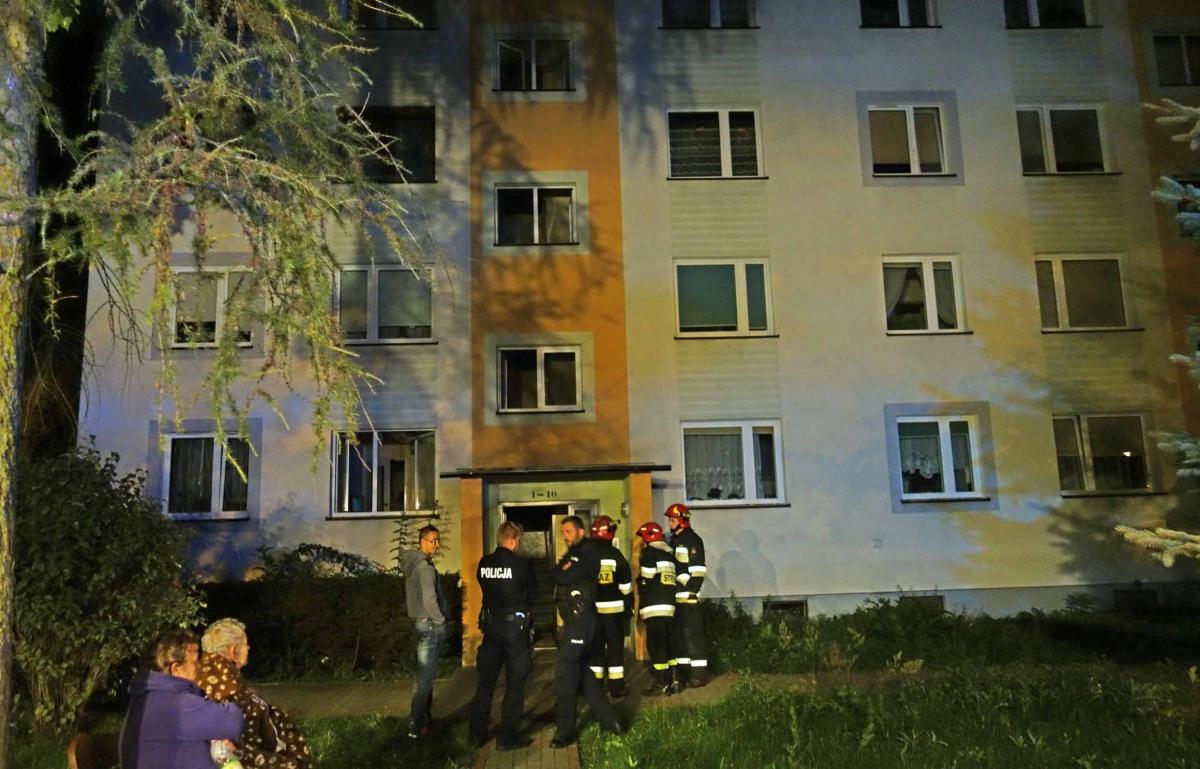 Nocny pożar w bloku!