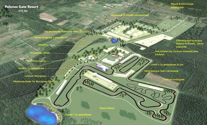 Polonez Gate w Odrowążu. Tor wyścigowy, spa, ośrodek szkoleniowy, park technologiczny. Szczegóły wielkiego projektu są zadziwiające! (wizualizacje, zdjęcia)