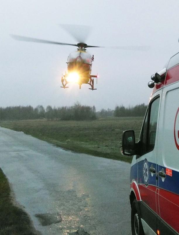 Helikopter zabrał poszkodowanych