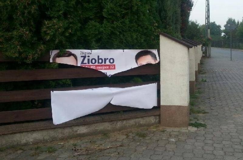 Pocięli wyborcze banery
