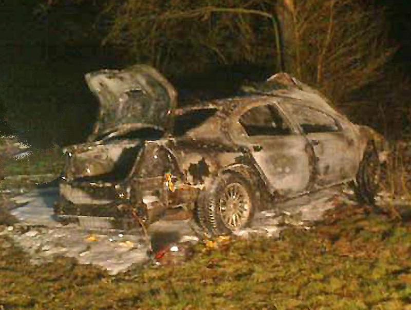Chrysler płonął jak pochodnia