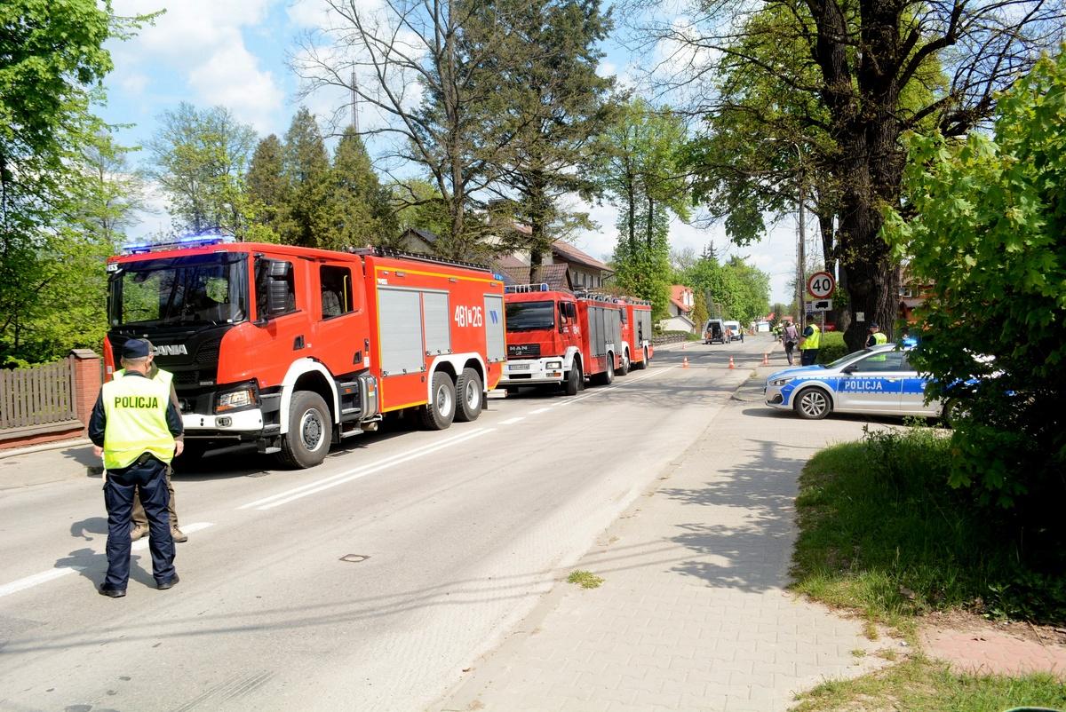 Chwila grozy na ul. Bodzentyńskiej w Suchedniowie