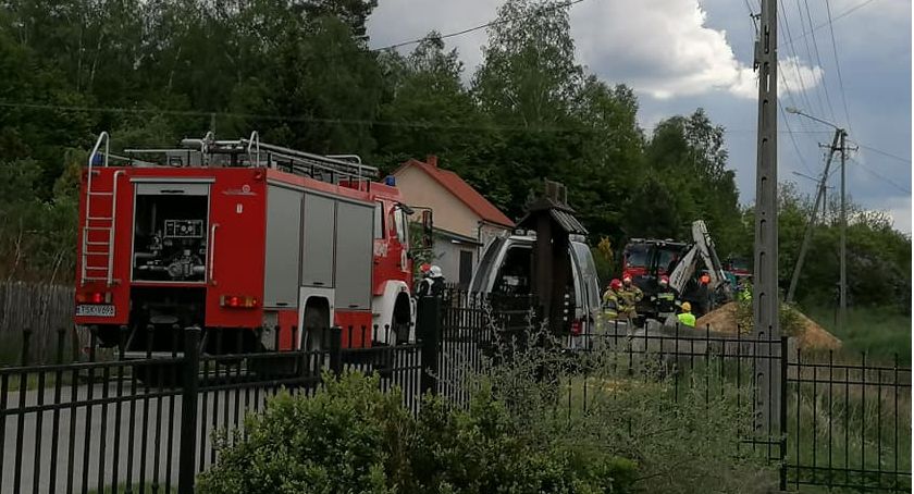 Uszkodzenie rury gazociągowej w Gilowie 