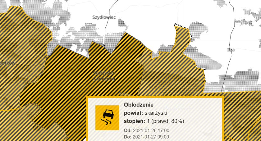 Ostrzeżenie. Oblodzone drogi w powiecie skarżyskim