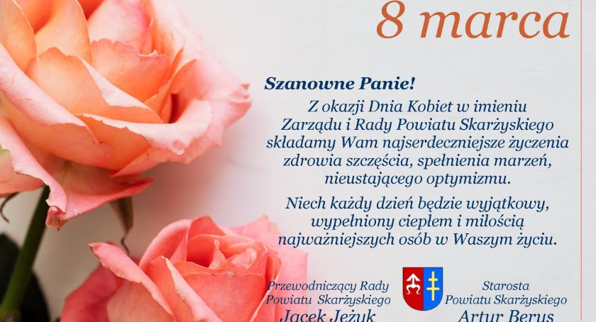 Dzień Kobiet - życzenia od władz powiatu skarżyskiego