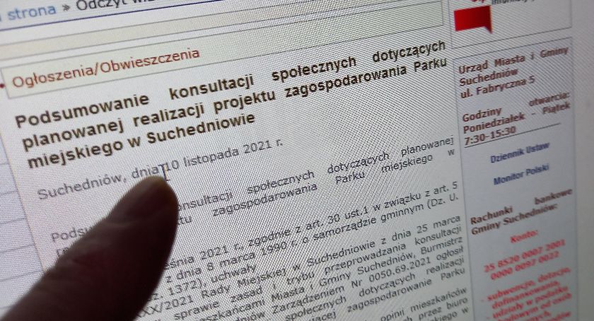 Park w Suchedniowie. Są uwagi i opinie dotyczące projektu