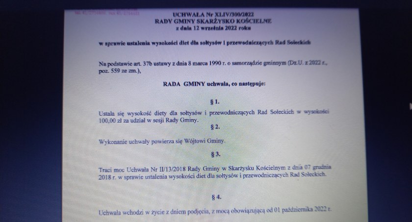 Wojewoda stwierdza nieważność uchwały o dietach dla sołtysów i przewodniczących Rad Sołeckich w gminie Skarżysko Kościelne