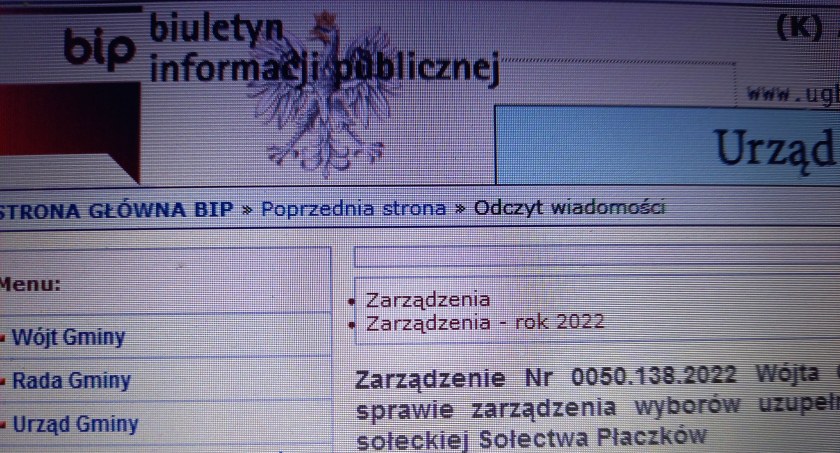 Będą wybory w Płaczkowie