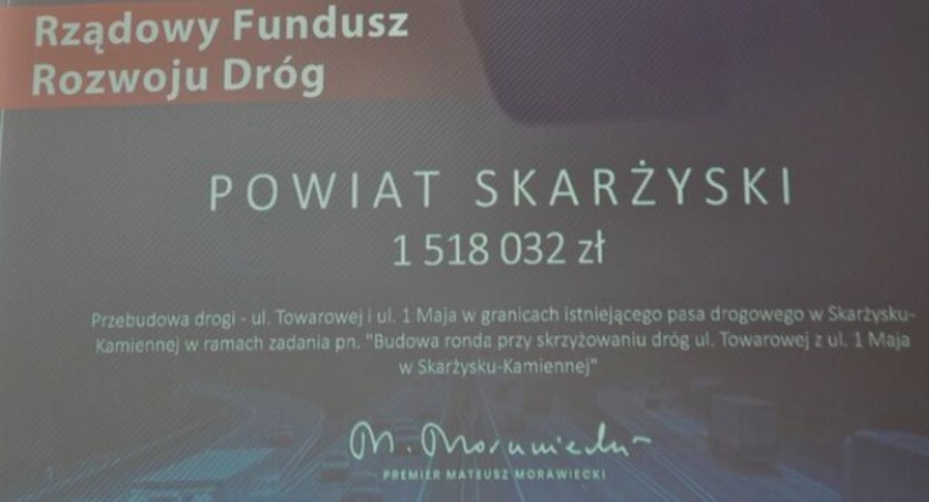 Powiat skarżyski pozyskał ponad 1,5 mln zł na budowę ronda przy skrzyżowaniu dróg ul. Towarowej z ul. 1-go Maja w Skarżysku-Kamiennej