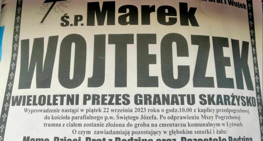 W piątek ostatnie pożegnanie Marka Wojteczka, wieloletniego prezesa Granatu Skarżysko 