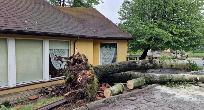 Nawałnica nad powiatem skarżyskim. Strażacy walczyli z żywiołem