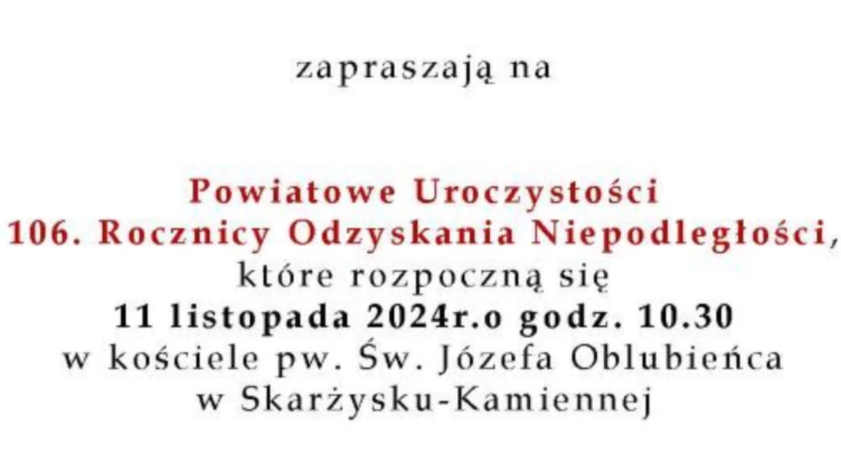 Powiatowe Obchody 106. Rocznicy Odzyskania Niepodległości