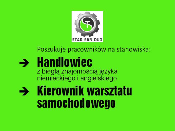 PRACA: Handlowiec, Kierownik warsztatu samochodowego