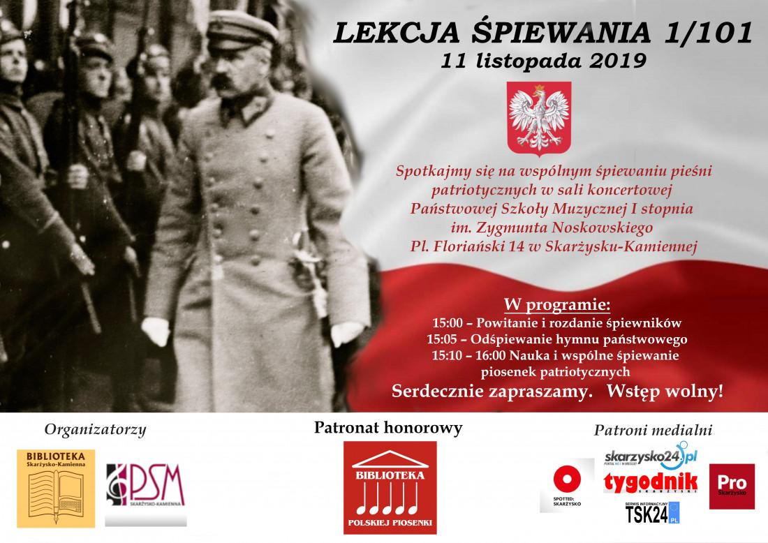 Zapraszamy do wspólnego śpiewania w Święto Niepodległości