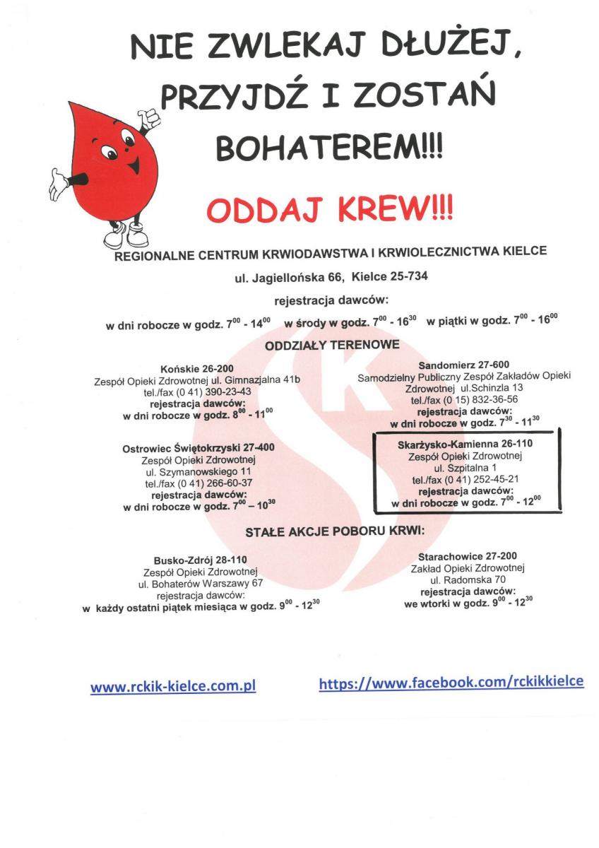 Brakuje krwi! Możesz pomóc.