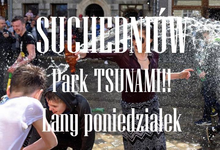 Lany poniedziałek w parku miejskim w Suchedniowie, zapowiada się świetna zabawa