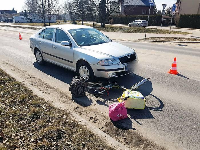 Potrącona rowerzystka