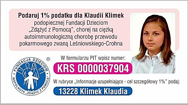 Klaudia czeka na pomoc