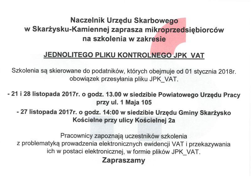 Urząd Skarbowy zaprasza na szkolenie w Skarżysku-Kościelnym