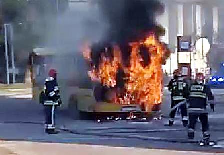 Zapalił się autobus