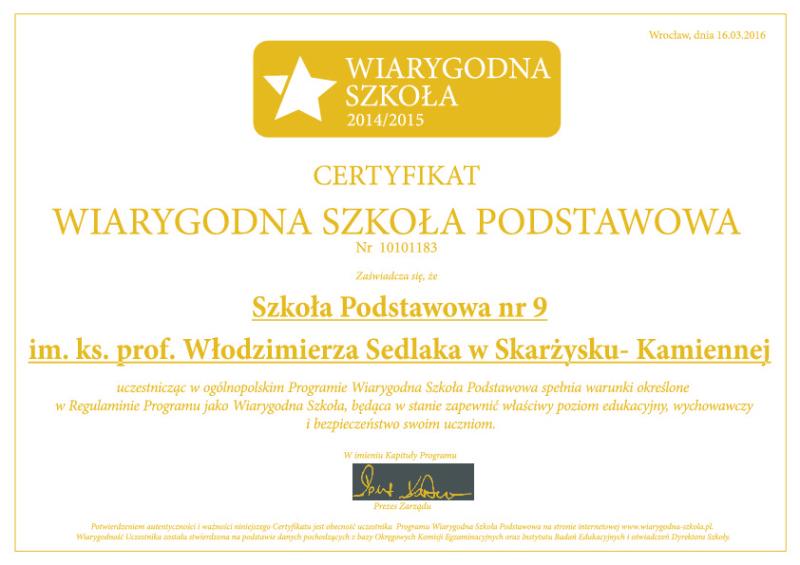 Wiarygodna szkoła