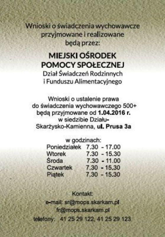 Rodzina 500+ w Skarżysku