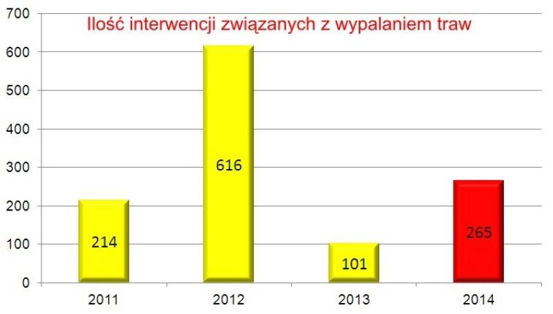 Ponad 20 wyjazdów do płonących traw