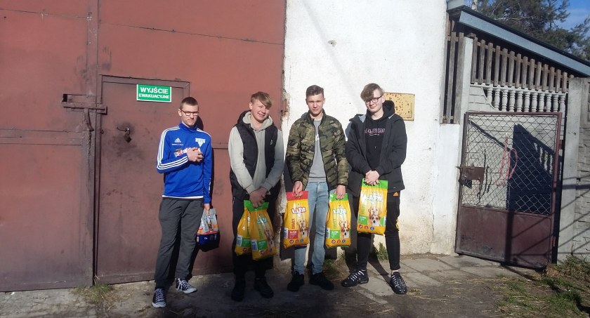 Uczniowie ZS KOP dla szydłowieckiego schroniska