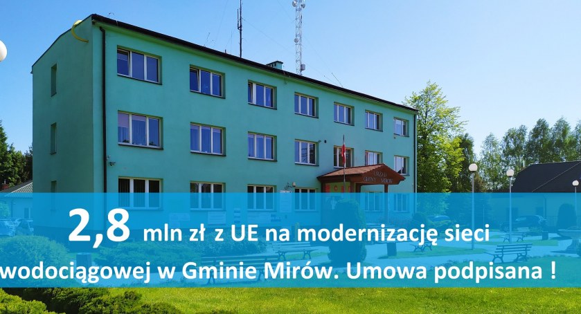 Gmina Mirów otrzyma pieniądze na modernizację sieci wodno kanalizacyjnej