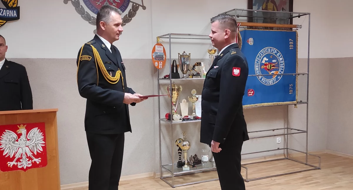 Uroczyste mianowanie nowego Dowódcy Jednostki Ratowniczo-Gaśniczej PSP w Szydłowcu