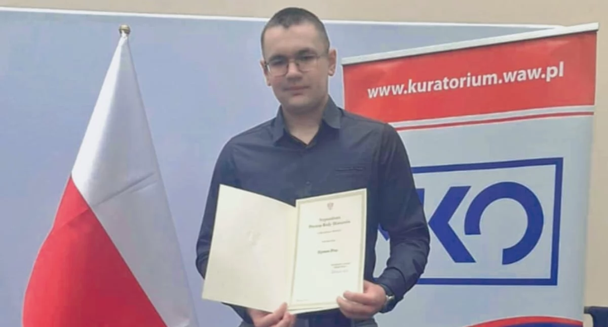 Szymon Prus z ZS im. KOP w Szydłowcu Stypendystą Prezesa Rady Ministrów