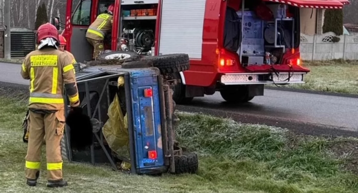 Pijany kierowca z Orońska bez uprawnień wjechał do rowu