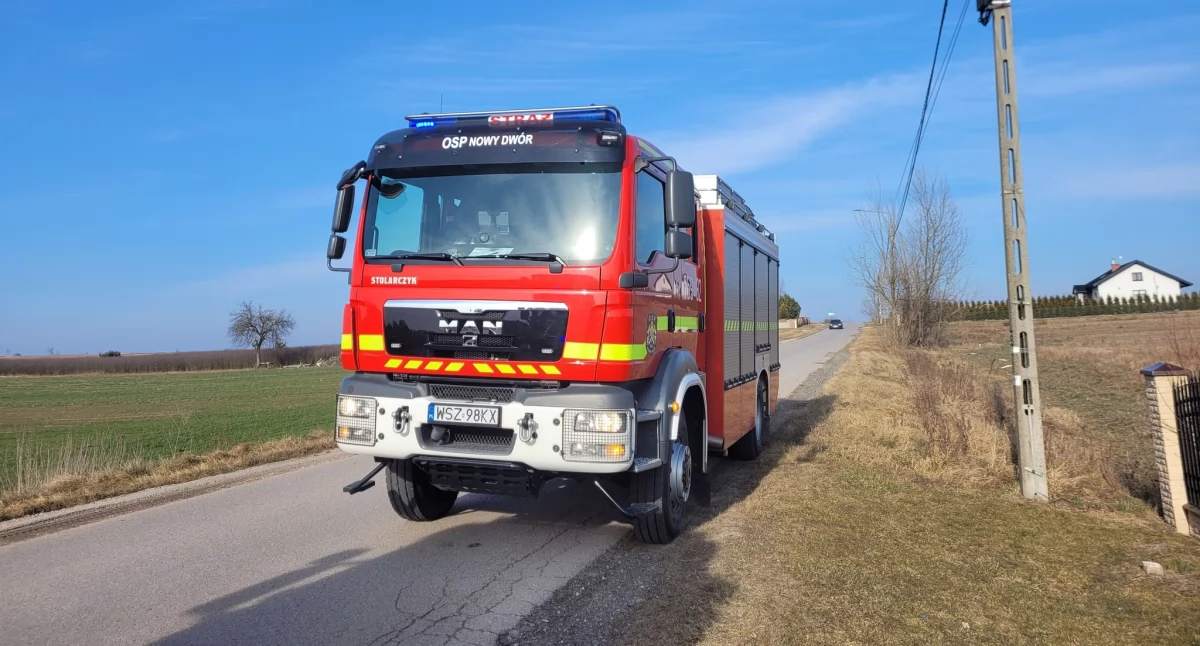 Pożar budynku gospodarczego w Mirowie Starym
