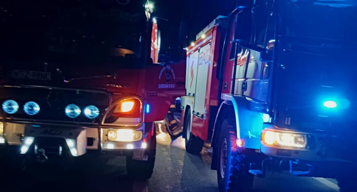 Dwie interwencje jednej nocy — strażacy z Orońska w akcji