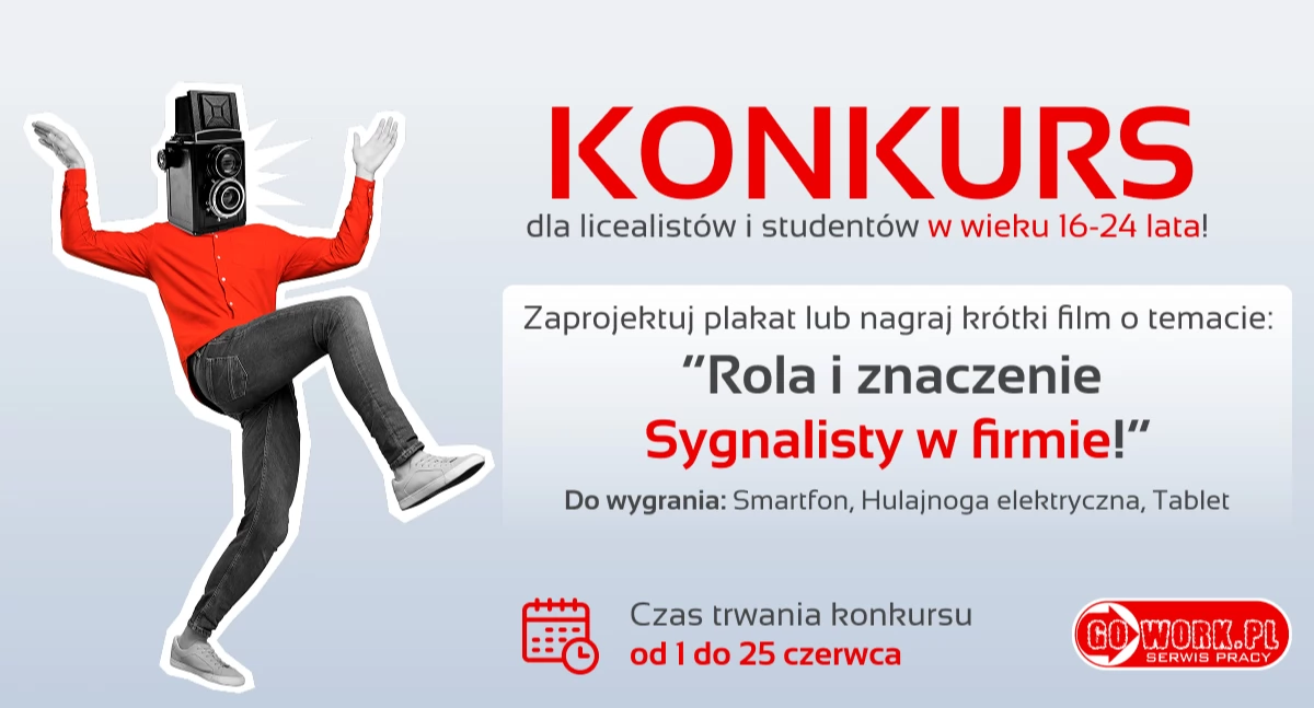 Konkurs GoWork.pl SYGNALISTA - WAŻNA ROLA. Weź udział i zdobądź nagrody!