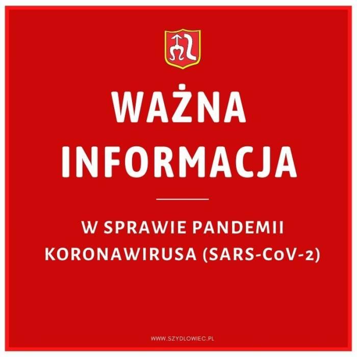 Gminny Zespół Zarządzania Kryzysowego Burmistrza Szydłowca informuje