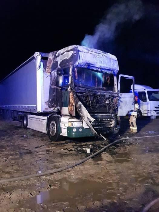 Płonąca scania...