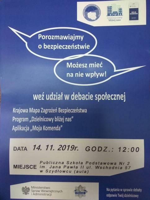 Policja zaprasza na debatę o bezpieczeństwie