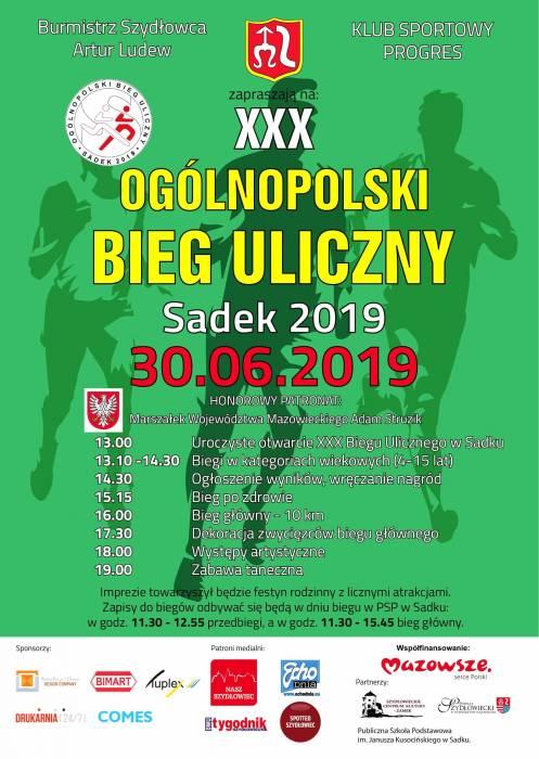 Jubileuszowy bieg uliczny w Sadku