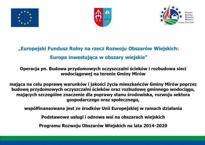 Unijna dotacja na budowę przydomowych oczyszczalni ścieków i sieci wodociągowej
