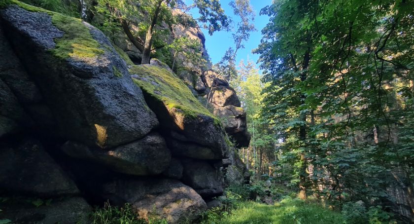 Bobrowe Skały - widok na Karkonosze w pełnej krasie
