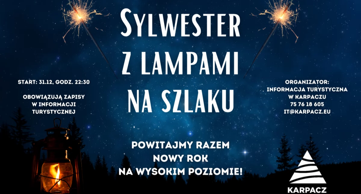 Sylwester z lampami na szlaku