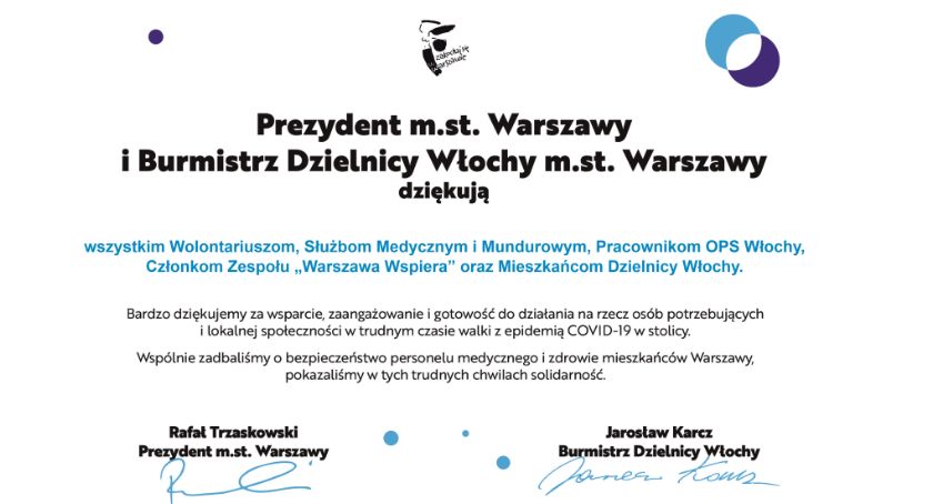 Prezydent i Burmistrz dziekują
