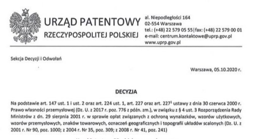 Tym razem oszuści robią za Urząd Patentowy 