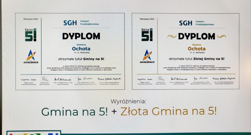 Kolejne wyróżnienie dla Dzielnicy Ochota