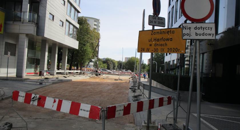 Skrzyżowanie Racławicka , Grójecka i Harfowa stan na 20 września. 