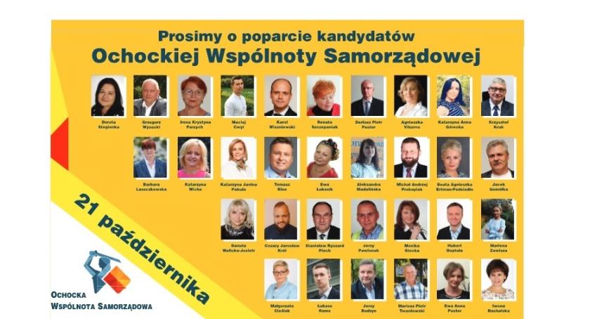 Lista kandydatów Ochockiej Wspólnoty Samorządowej