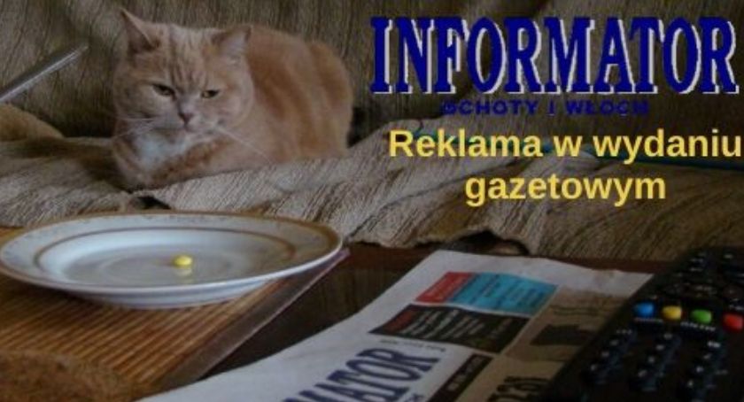 Reklama w wydaniu papierowym gazety Informatora Ochoty i Włoch